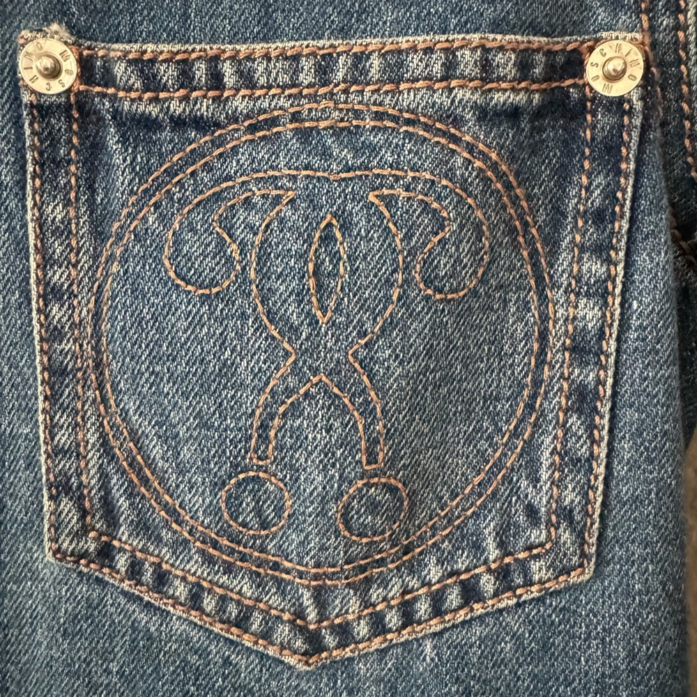 EUC Moschino Couture Distressed Denim Jean Shirt Jacket Size 2 X small Italy - Picture 5 of 16